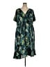 Torrid 100% Polyester Print Green Casual Dress Size 3X Plus (3) - photo 1