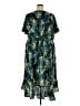 Torrid 100% Polyester Print Green Casual Dress Size 3X Plus (3) - photo 2