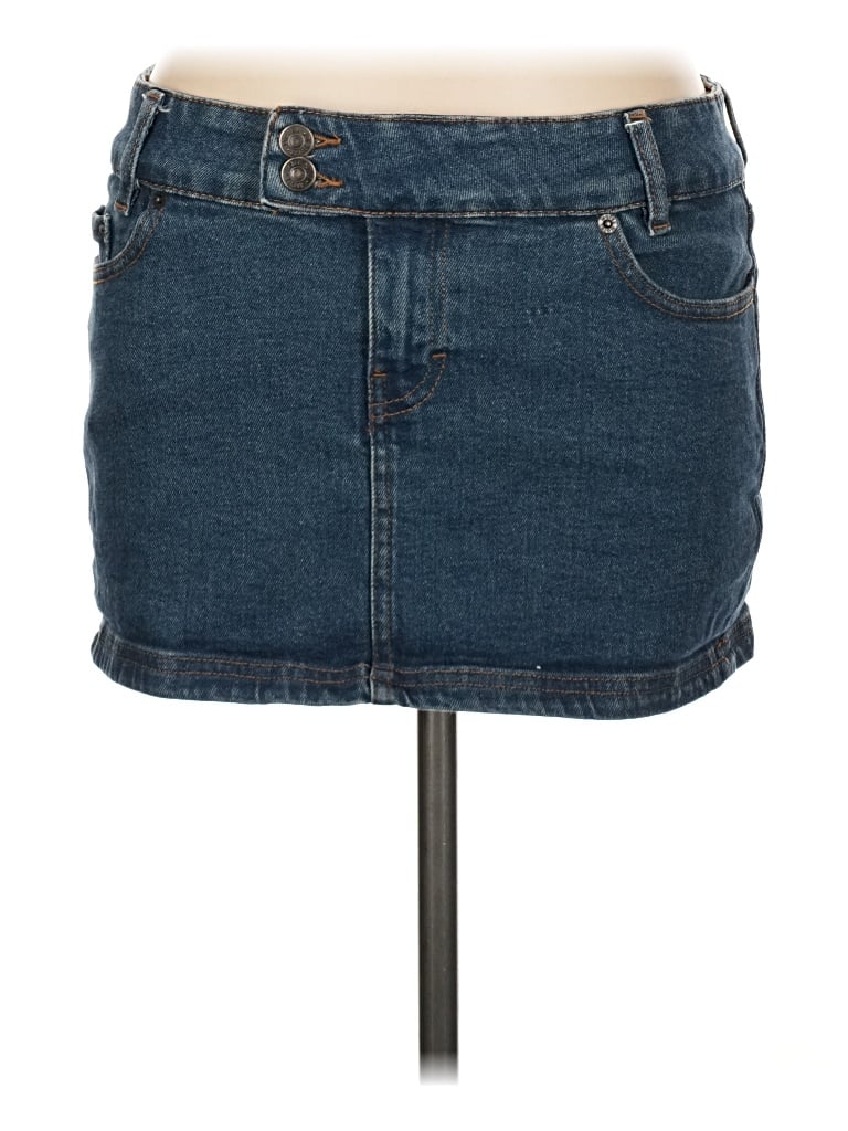 Pre-owned Motel Denim Skirt In Blue