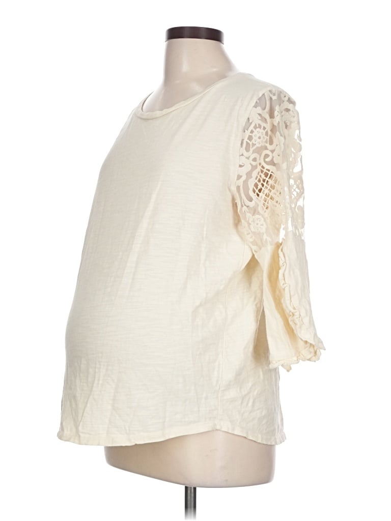 Pre-owned Pink Blush 3/4 Sleeve T-shirt In Ivory