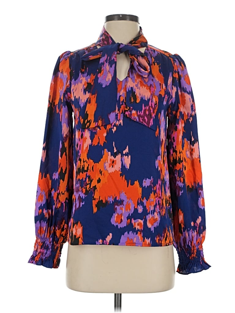 Pre-owned Jade Long Sleeve Blouse In Purple