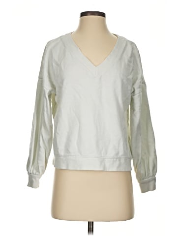 Madewell Hemp-Cotton V-Neck Sweatshirt (view 1)