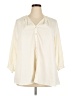 Roaman's Ivory 3/4 Sleeve Button-Down Shirt Size 18w - photo 1