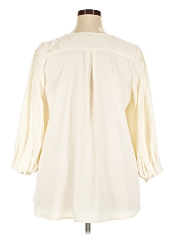 Roaman's 3/4 Sleeve Button-Down Shirt (view 2)