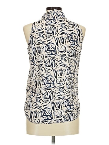Ecru Sleeveless Silk Top (view 2)