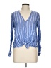 Max Studio 100% Rayon Blue Long Sleeve T-Shirt Size L - photo 1
