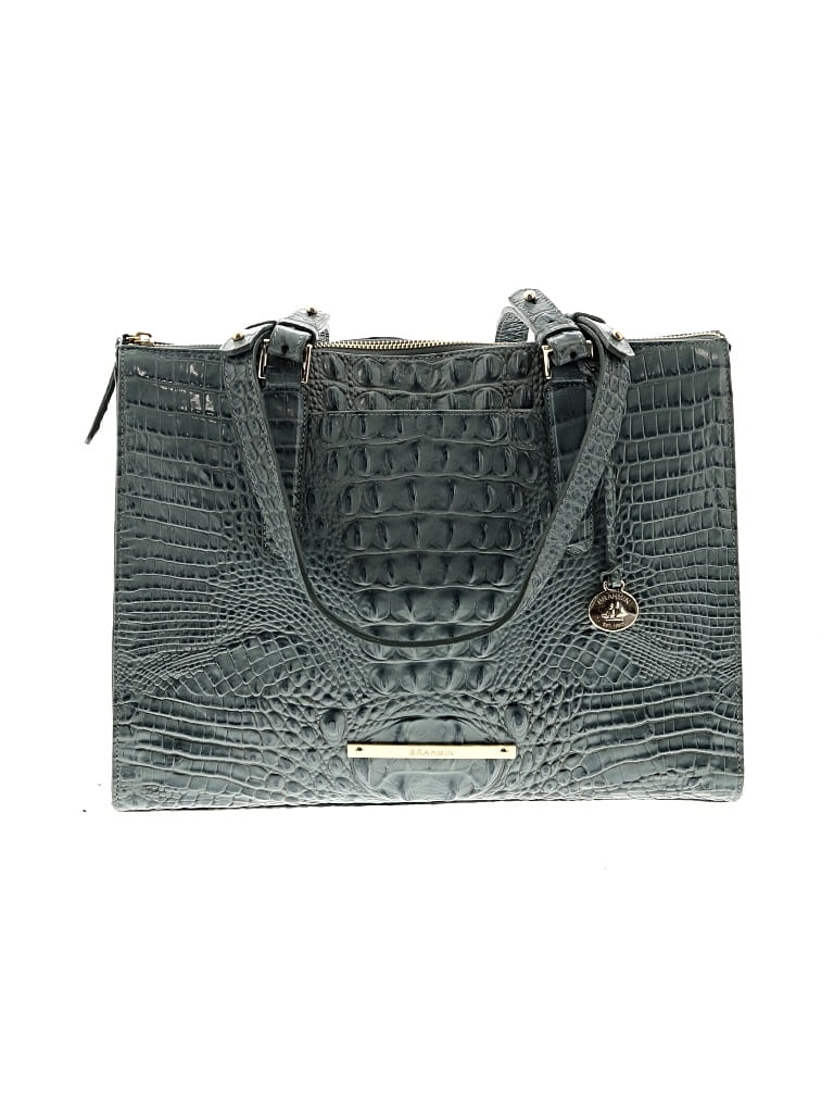 Pre-owned Brahmin Leather Satchel In Gray