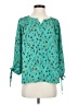 Eclair 100% Polyester Teal 3/4 Sleeve Blouse Size S - photo 1