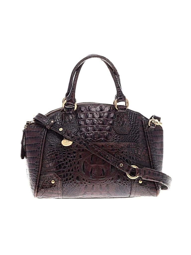 Pre-owned Brahmin Leather Satchel In Burgundy