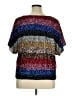 Gap 100% Polyester Silver Short Sleeve Top Size XL - photo 2