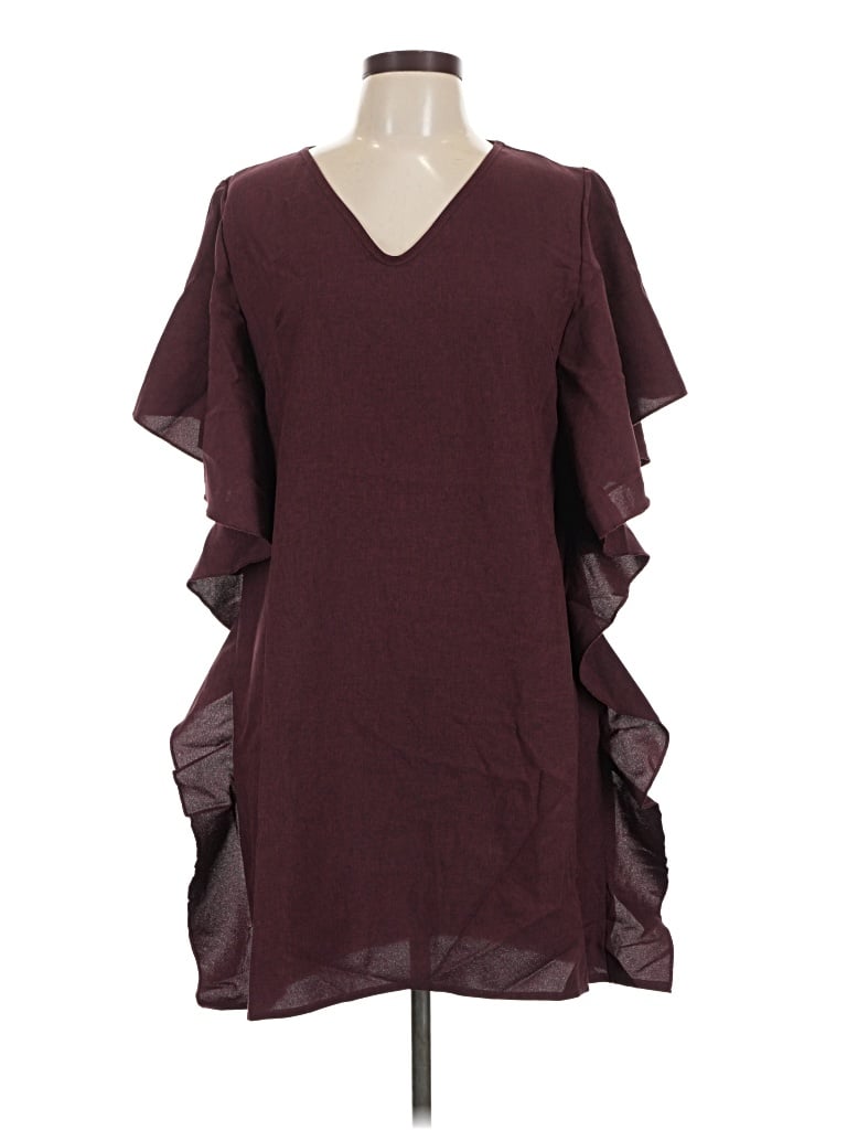 Pre-owned Charming Charlie Casual Dress In Burgundy