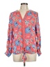 Ruby Rd. 100% Rayon Paisley Pink Long Sleeve Blouse Size Lg Petite - photo 1