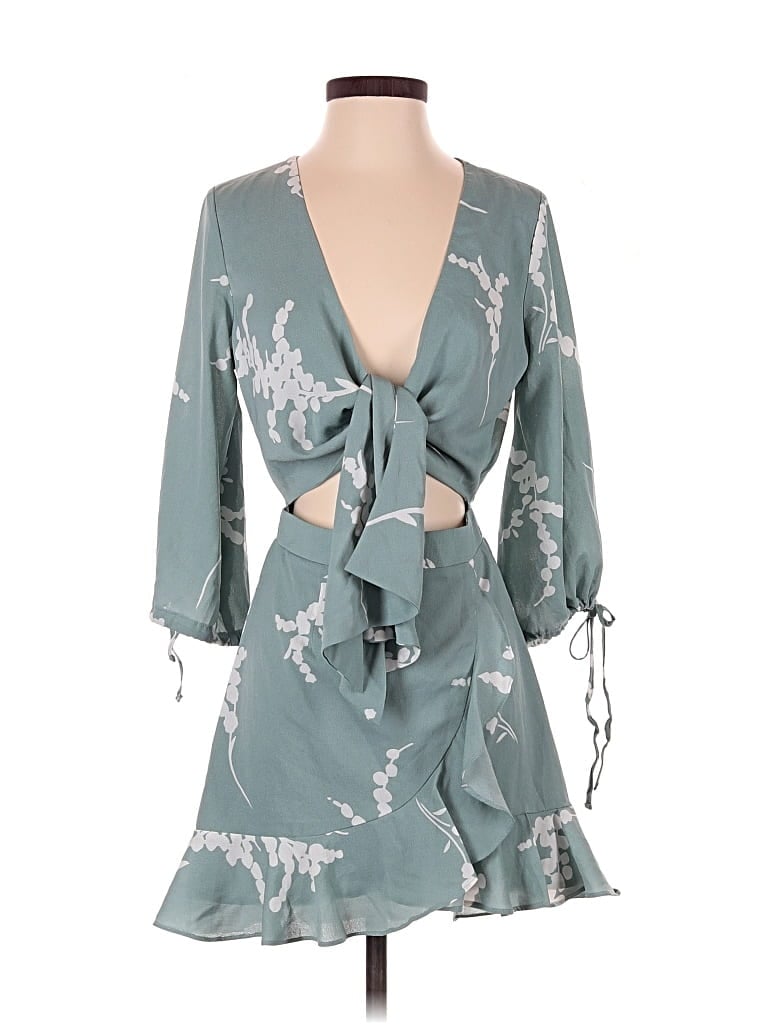 Pre-owned Saints + Secrets Cocktail Dress In Teal