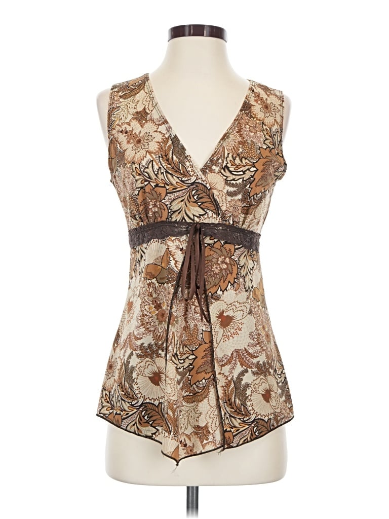 Pre-owned Peck & Peck Sleeveless Blouse In Brown
