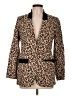 Joan Vass 100% Cotton Animal Print Brown Blazer Size 10 (2) - photo 1