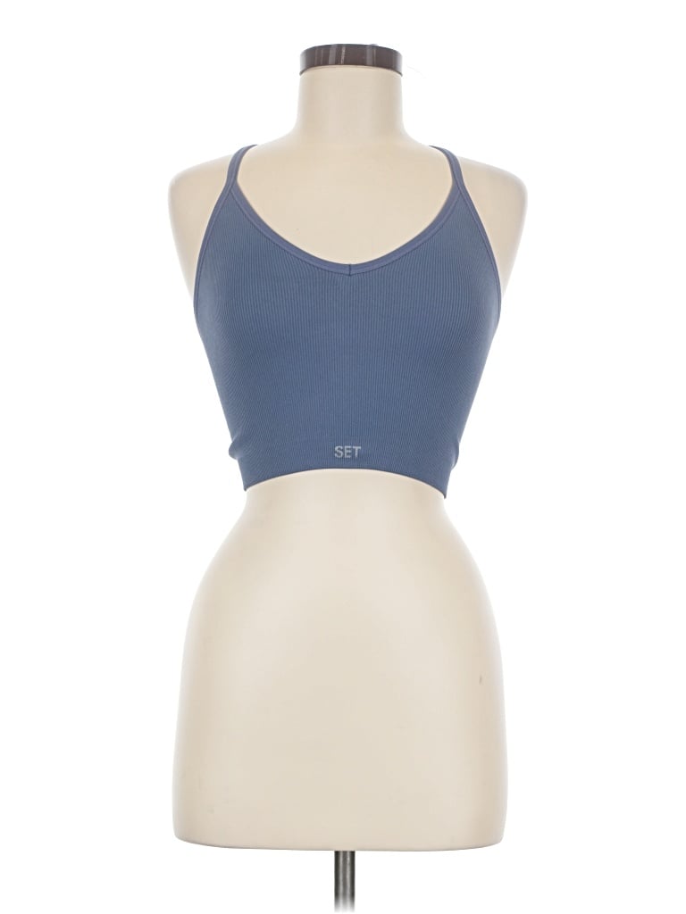Pre-owned Set Active Tank Top Blue Halter Neckline Tops