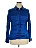 Etcetera Blue Long Sleeve Silk Top Size 16 - photo 1