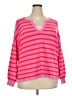 Ann Taylor LOFT 100% Cotton Stripes Pink Pullover Sweater Size XXL - photo 1