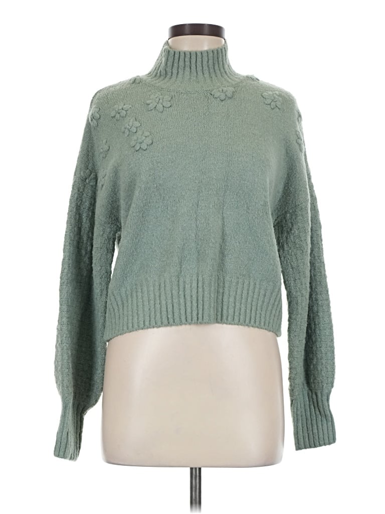 Pre-owned Jessica Simpson Turtleneck Sweater In Green
