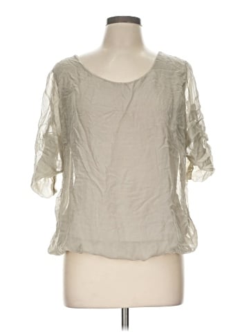Prontomoda Giusy Short Sleeve Silk Top (view 1)