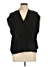 Olive and Oak 100% Polyester Black Short Sleeve Blouse Size L - photo 1