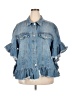 Hayden 100% Cotton Solid Blue Denim Jacket Size 3XL - photo 1