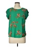 Lily White 100% Polyester Green Short Sleeve Blouse Size L - photo 1