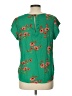 Lily White 100% Polyester Green Short Sleeve Blouse Size L - photo 2