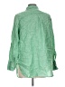 Talbots 100% Linen Stripes Green Long Sleeve Button-Down Shirt Size L - photo 2