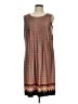Perceptions Print Brown Casual Dress Size L - photo 1