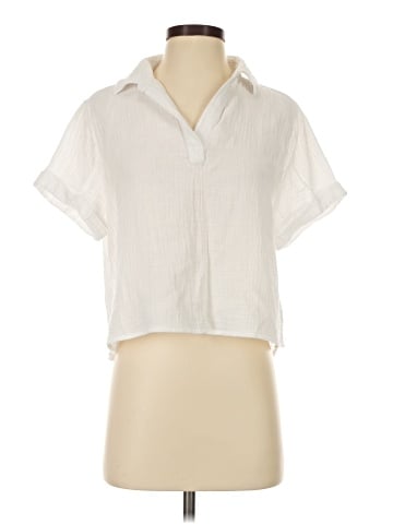 Aqua Short Sleeve Blouse (view 1)