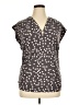 Anne Klein Polka Dots Gray Short Sleeve Blouse Size XL - photo 1