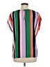 Halogen 100% Polyester Stripes Purple Short Sleeve Top Size M - photo 2