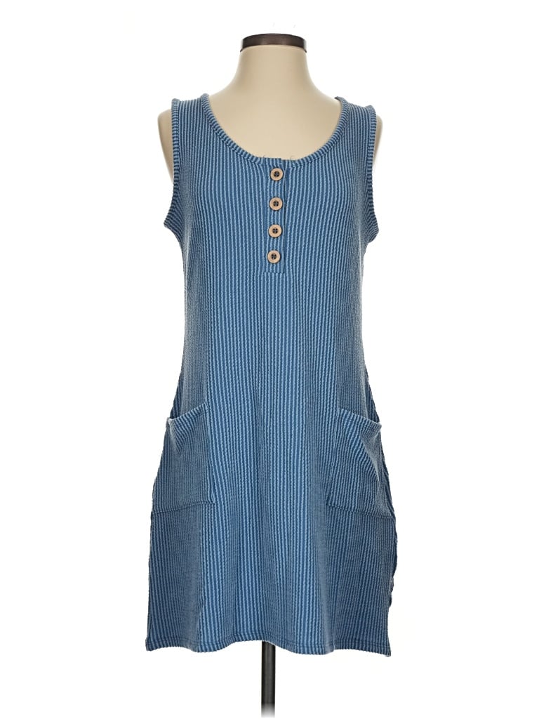 Pre-owned Zenana Casual Dress In Blue