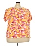 Basic Editions 100% Cotton Floral Orange Short Sleeve T-Shirt Size 3X - photo 1