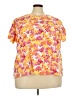 Basic Editions 100% Cotton Floral Orange Short Sleeve T-Shirt Size 3X - photo 1