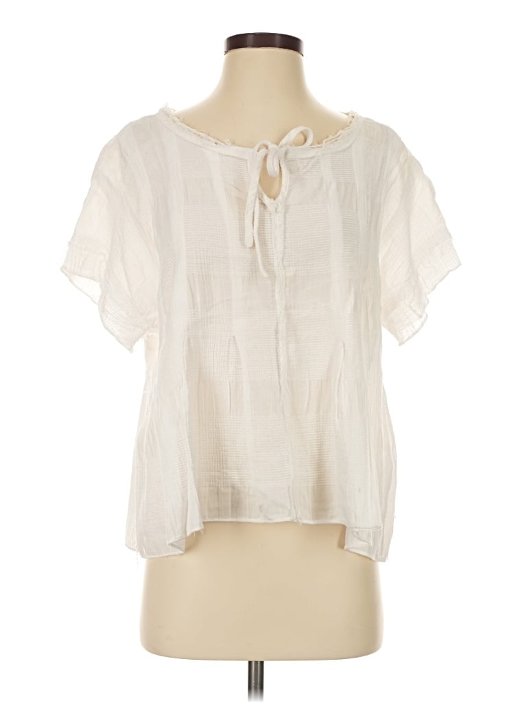 Pre-owned Umgee Short Sleeve Blouse In Ivory