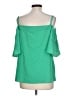 Bisou Bisou 100% Polyester Green 3/4 Sleeve Blouse Size L - photo 2
