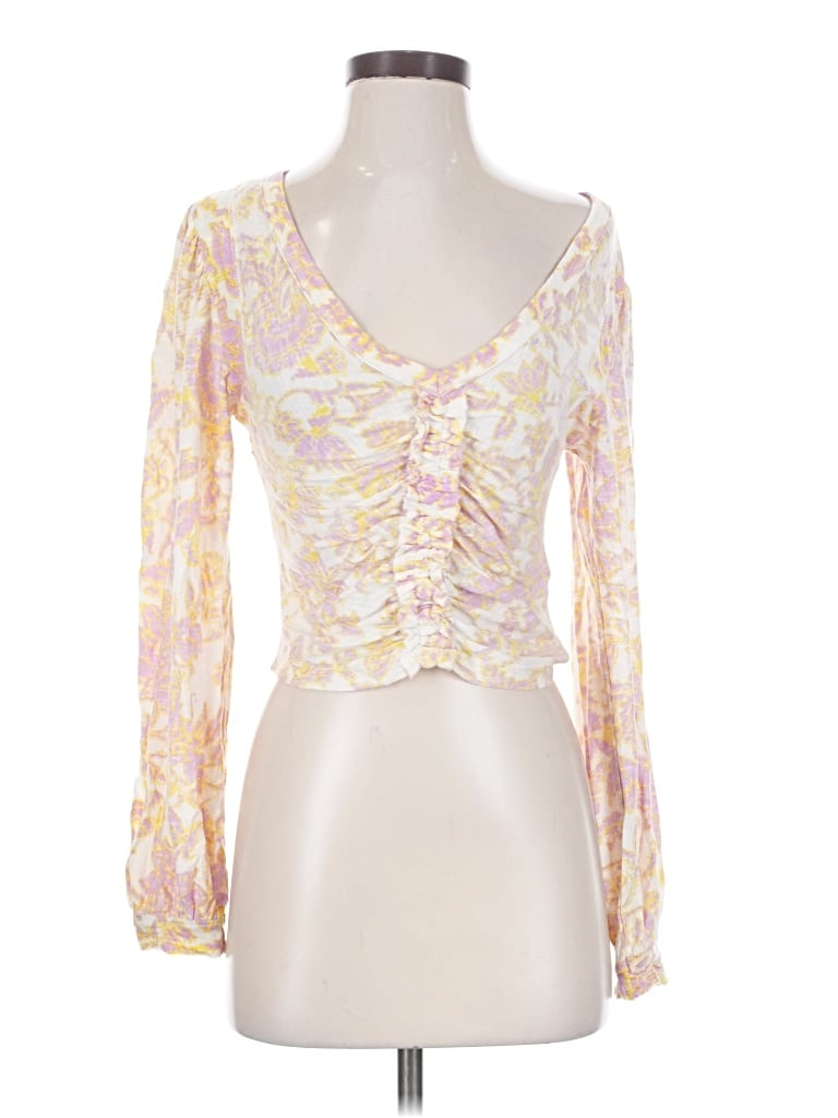 Pre-owned Free People Long Sleeve Blouse In Ivory