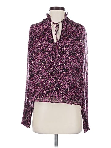 Lavender Brown Long Sleeve Blouse (view 1)