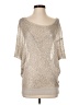 Matty M Silver 3/4 Sleeve Top Size S - photo 1