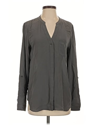Trouve Long Sleeve Silk Top (view 1)