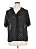 Venezia 100% Polyester Polka Dots Black Short Sleeve Blouse Size 14 - 16 Plus - photo 1