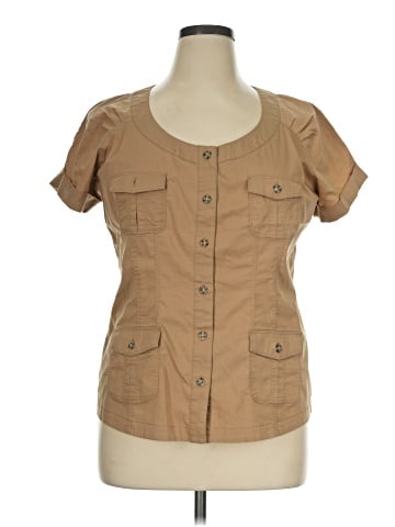 New York & Company Short Sleeve Blouse (view 1)
