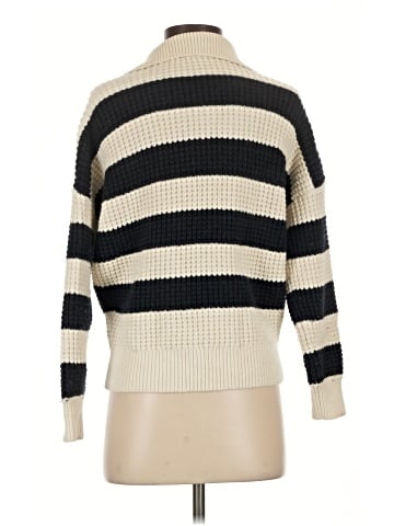Madewell Waffle-Knit Henley Sweater in Stripe (view 2)