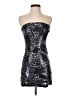 TCEC 100% Polyester Metallic Silver Blue Cocktail Dress Size S - photo 1