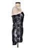 TCEC 100% Polyester Metallic Silver Blue Cocktail Dress Size S - photo 4