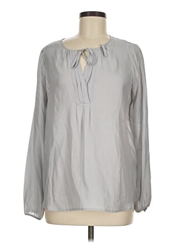 White House Black Market Long Sleeve Silk Top (view 1)