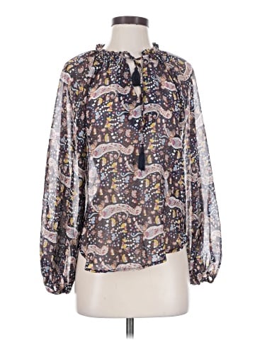 Aqua Long Sleeve Blouse (view 1)