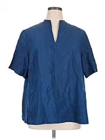 Lafayette 148 New York Short Sleeve Silk Top (view 1)
